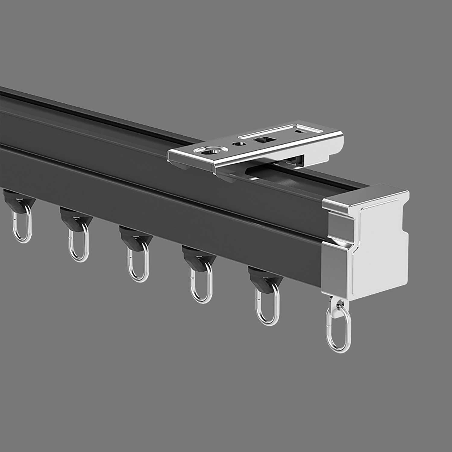 5,8 m gebogene Aluminiumschiene – flexible Gardinenstange für Wohnzimmer und Schlafzimmer, Schwarz – Clete-Zubehör für individuelle Fensterbehandlungen, perfekt für Ele Home Decor