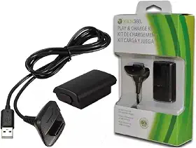 Kit Bateria Recarregável Para Controle Manete Joystick Sem Fio Xbox 360 + Cabo Usb Carregador incluso