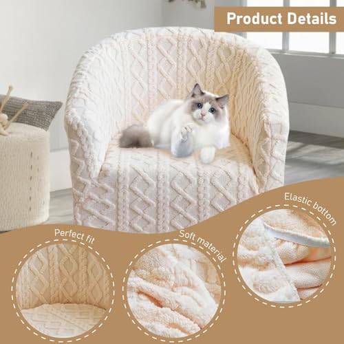 Housse de chaise tonneau extensible avec bandes antidérapantes