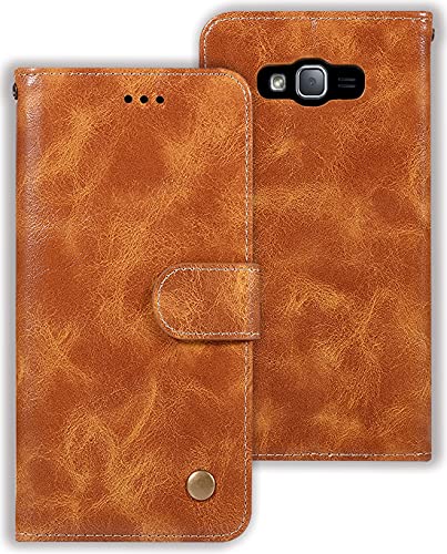 Zoeirc Case for Galaxy J2 Prime Case, Grand Prime G530/Grand Prime Plus Wallet Case, PU Leather Wallet Flip Phone Case Cover with Card Slots for Samsung Galaxy J2 Prime (Khaki)