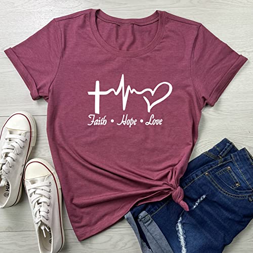 MAXTREE-Women-Faith-Hope-Love-Graphic-Tees-Cute-T-Shirts