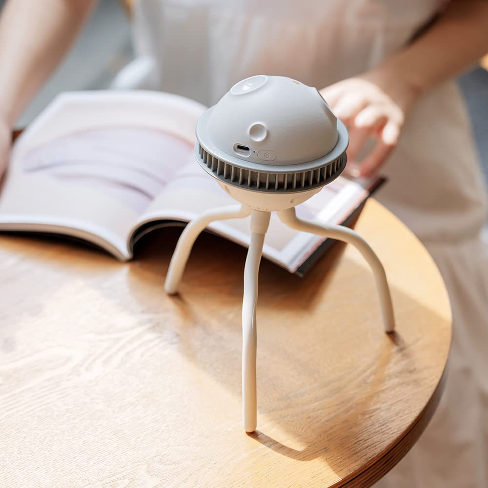 Portable Ventilateur USB, Silencieux Ventilateur Poussette Bébé avec Trépied Flexible, 4 Vitesse Réglable, Alimenté par Batterie Ventilateur pour Poussette, Siège d'Auto, Tente