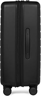 ANTLER Medium Black Hard Shell Suitcase with 4 Double Spinner Wheels & Expander Zip - 68.3x48x 29.5 cm - Lightweight Suitcase for Travel & Holidays - TSA Approved Locks - Stamford 2.0 Medium Suitcase