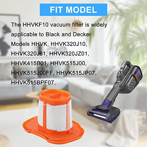 HHVKF10 Filter Replacement Compatible with Black and Decker Hand Vacuum HHVK HHVK515JP07 HHVK320J10 HHVK320J HHVK320J61 HHVK320JZ01 HHVK515J00FF HHVK515JP HHVK415B01,HHVKF10 Filter LUXRILIX