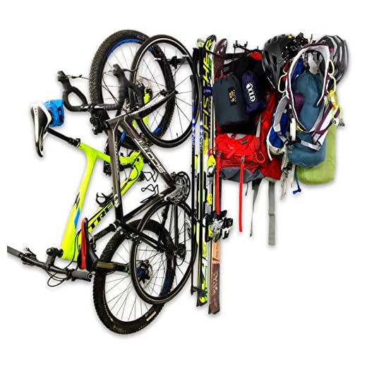 StoreYourBoard Omni Adventure Wall Storage Rack, Holds Bikes Skis Camping Hiking, and Climbing Gear, Home and Garage Storage System