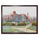 Helen Allingham Buckinghamshire House Penstreet Painting Art Print Framed Poster Wall Decor 12x16 inch Maison La peinture Affiche mur Dco