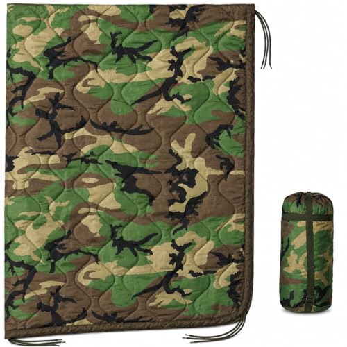 USGI Industries Military Woobie Blanket | Thermal Insulated Camping Blanket, Poncho Liner | Large, Portable, Water-Resistant, for Hiking, Survival | Compression Carry Bag
