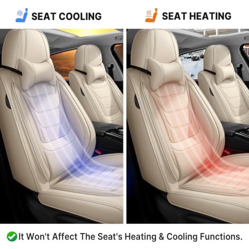 Image of for GMC Terrain 2010-2025 Seat Covers 5P w /Headrests (Beige)