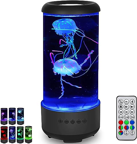 SUKIND Jellyfish Lamp with Bluetooth White Noise Sound, 7-Color Changing Light with 5 Levels...