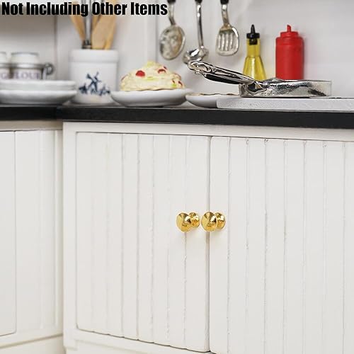 Miniatura 7 de Odoria Pomo de gabinete en miniatura de 16, tiradores de cajón, 8 pomos en miniatura, accesorios de decoración de casa de muñecas, accesorio para