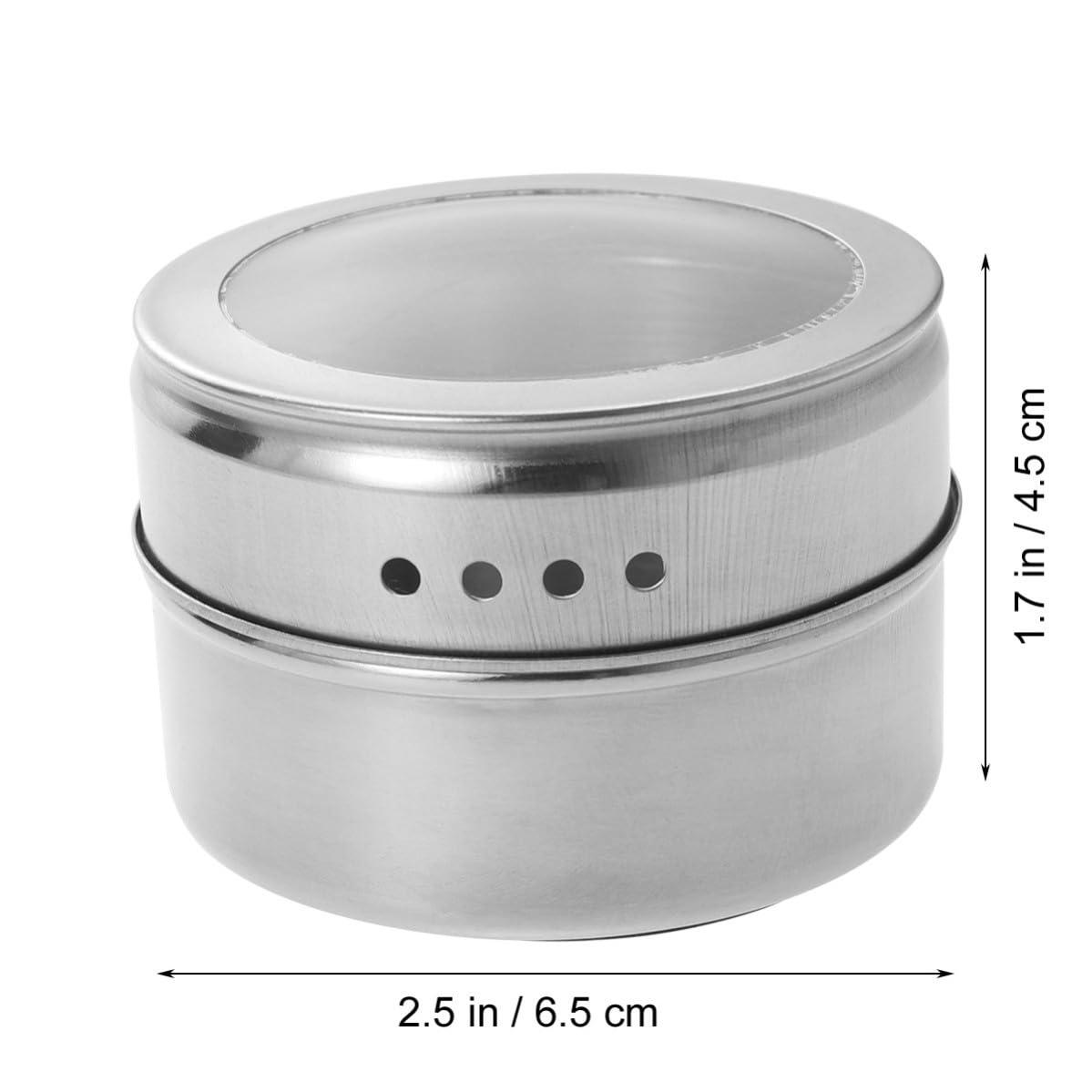 12 Latas Magnéticas de Acero Inoxidable para Almacenar Especias con Tapa Giratoria y Cedazo, Adecuado para Cocina y Organización