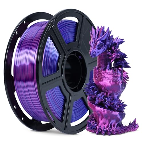 Image of FLASHFORGE Silk Bi-Color PLA Filament 1.75mm, Coextrusion Blue Rose Dual Color Multicolor 3D Printer Filament, Enchanting Silk Finish with 360 Multicolor Shifting Color Effect