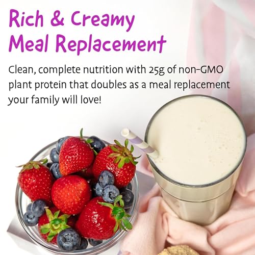 naturade weight loss shake meal replacement 18 servings - 25g plant-based protein cla fiber amp 18 vitamins and minerals designed to curb cravings and boost daily nutrition - vanilla creme