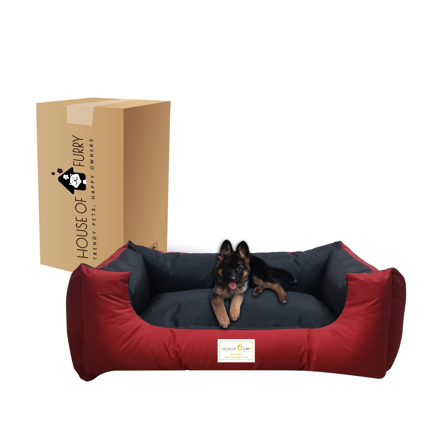 House of Furry HOF Waterproof Dog Bed | Multicolor | Soft | Waterproof | All Breeds | Scratch Resistant (M) (B0B97LLB4Y) Amazon Price History, Amazon Price Tracker