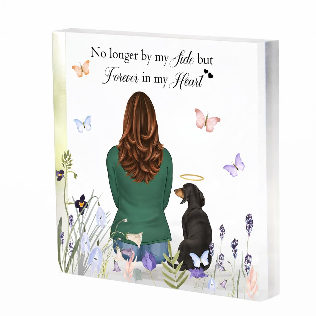 Personalised Pet Loss Gift, Best Friend block for Women, Dog Loss Bereavement Keepsake, Cat Sympathy Print Acrylic Block 10cmx10cmx1.5cm