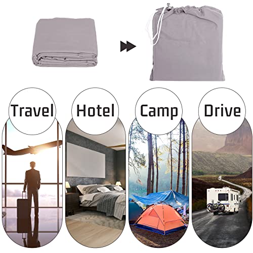 Fairyoung Sleeping Bag Liner Travel Sheet For Camping Breathable Sleep Liner Hotel Compact Portable Sleeping Sack For Adult Lightweight Double Backpacking, Brown, X-Large 83 Inches Lx63 Inches W #TOP6