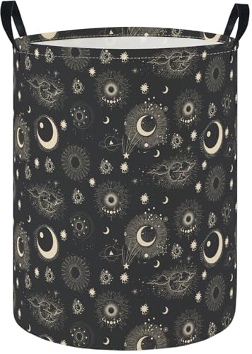 Image of Baby Laundry Hamper Basket Baby Hamper for Nursery Boy and Girl Cute Storage Bin Organizer Boho Room Decor(Moon Star)