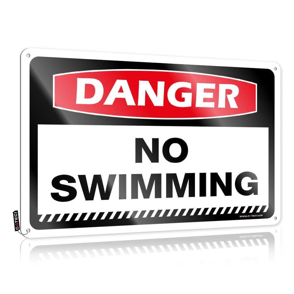 Fzfn Colour Decor Grunge Cool Room Decorations Home Decor - Danger No Swimming Reusable Rustic Style Artwork For Shed(30X40cm)