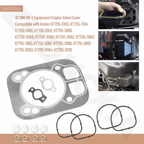 Image of Head Gasket Kit & Valve Covers 32 841 02-S 32 841 02S 25 096 11-S 25 096 09-S KT Compatible with Kohler Engine 3284102S 82194