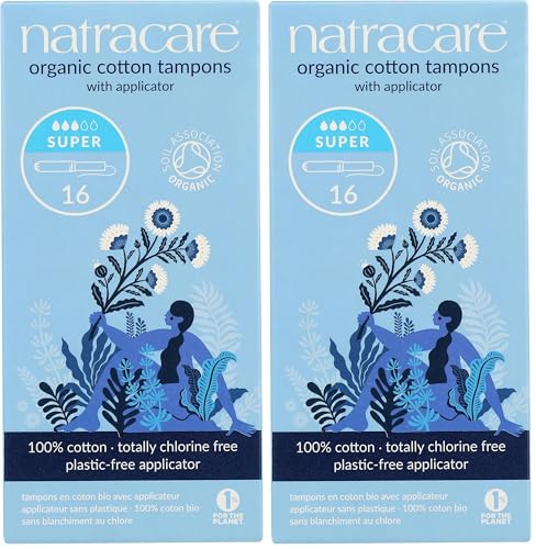 Natracare - Tampón Extra con Aplicador - Producto Natural - Ideal para Flujo Menstrual de Medio a Intenso - Sin Plásticos ni Químicos - Suave y Fácil de Colocar - Aptos para Veganos - 16 Tampones