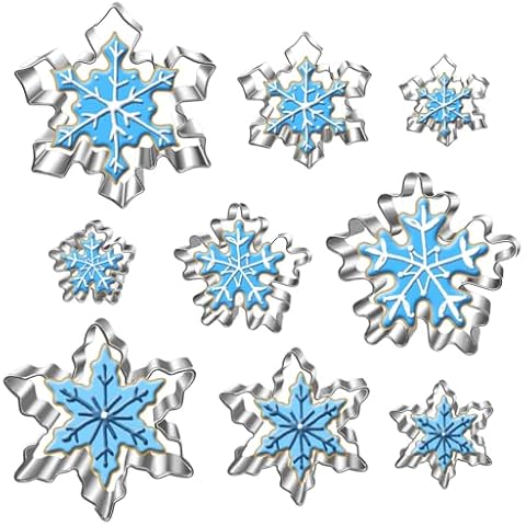 UKoosien Set of 9 Snowflake Cookie Cutters Cover