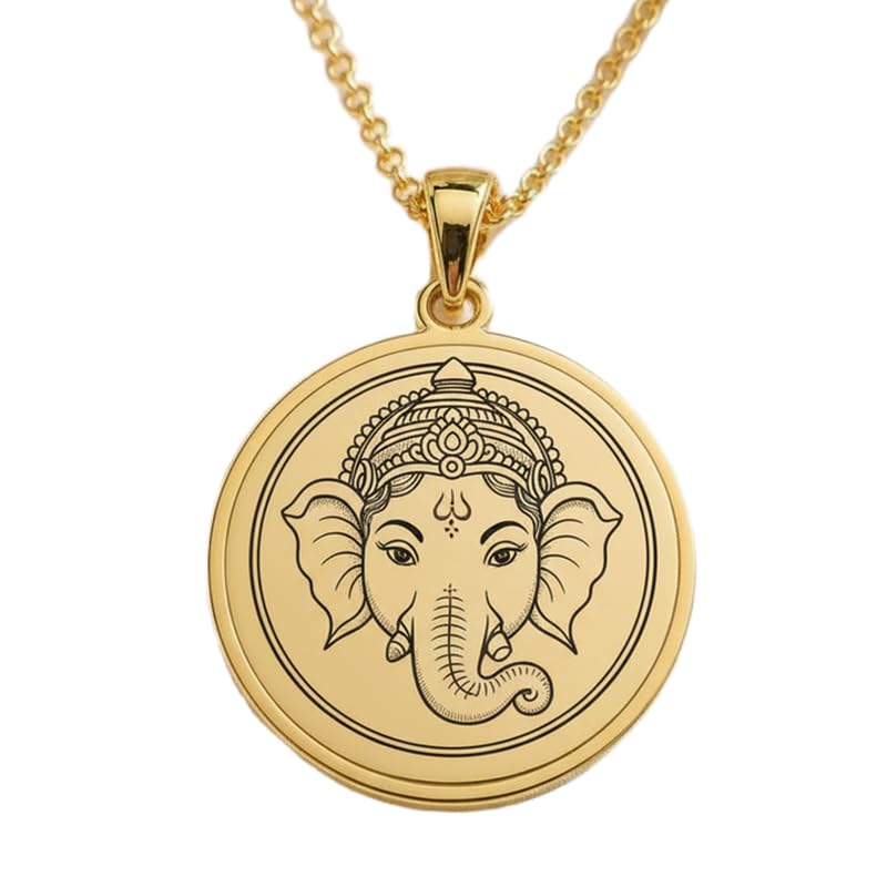 Bijou Ganesh fait main en argent 925 plaqué or, le cadeau idéal pour homme et femme