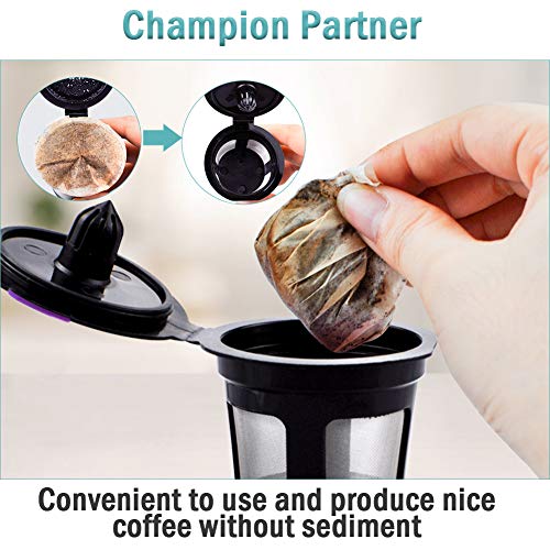 Image of 2 Reusable Keurg Cups & 300 Unbleached Keurg Coffee Pods Paper Filters with Lids,Disposable Keurg Filters Single Serve Coffee Filters Compatible with Keurg 2.0&1.0 Coffee Maker