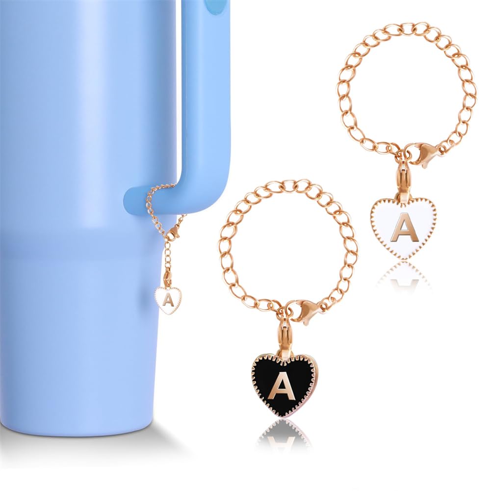 NQEUEPN Catena Decorativa Per Tazze Stanley - Con Ciondoli Lettere, Farfalle E Nappa | Per 40oz - Foto 3