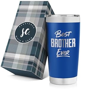 Brother’s Best Ever Personalized Stainless Steel Vacuum Insulated Travel Mug – Happy Birthday Cup – Big Brother Tumbler