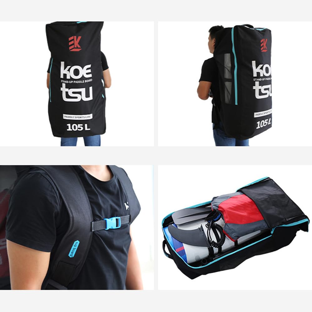 Lixada Sac à dos de voyage 80 l/105 l/125 l pour paddle gonflable SUP Stand Up Board Sac à dos à bandoulière