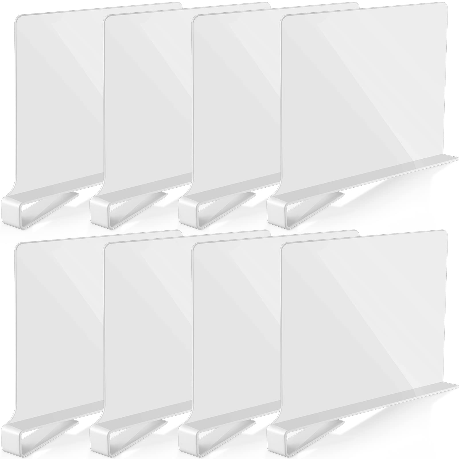 8 Pack Acrylic Shelf Divider for Closet, Wood Shelf Organizer, Multi-Functional Wood Closet Separato
