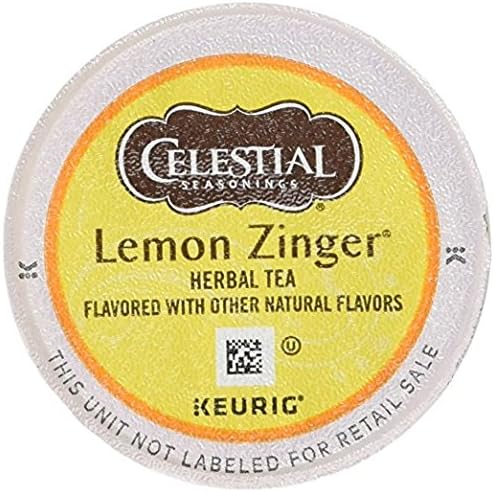 Celestial Seasonings Lemon Zinger Herbal Tea K-Cup for Keurig Brewers, 48 Count
