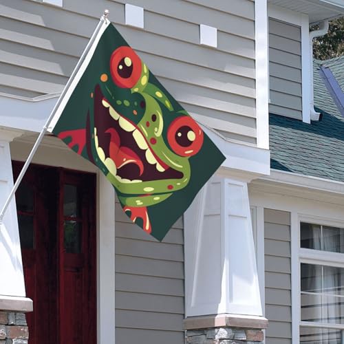 Drapeau de bienvenue grenouille double face grand format toutes saisons
