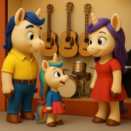 Page de couverture de Petite Licorne apprend à jouer d’un instrument