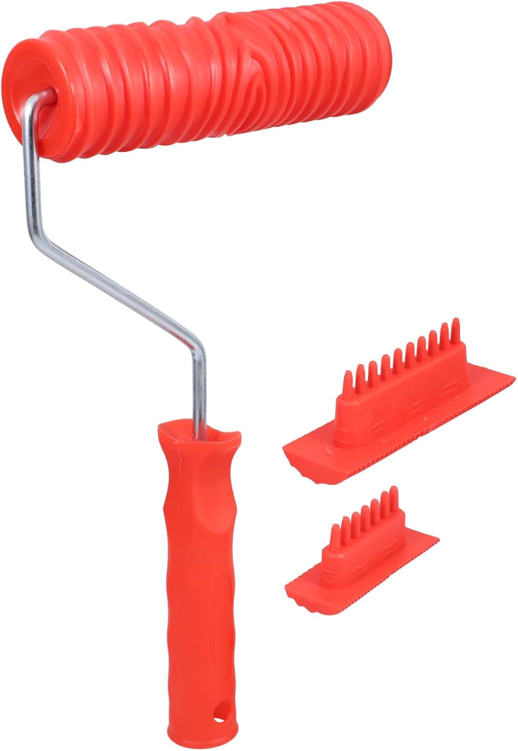 NUOBESTY 5 Sets Wood Grain Tool Set Versatile Painting Roller for Decoration Textured Pattern Effects Walls Furniture Durable Rubberized Graining Tool for Handicrafts