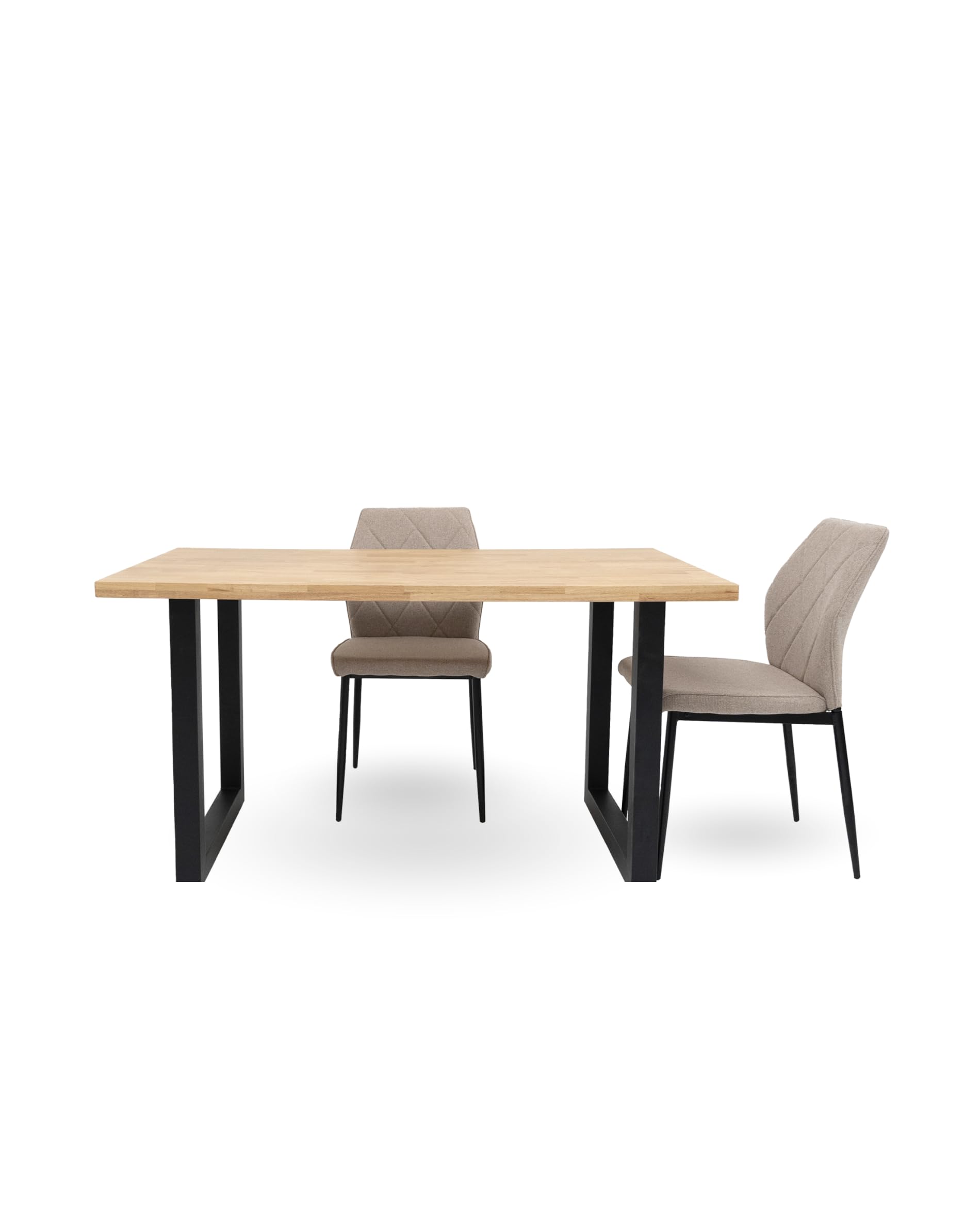 Home Heavenly® Mesa de Comedor, salón, Industrial Barcelona, Mesa de diseño Moderno y Robusto, Tablero en Listones de Madera con Acabado Recto Patas a Forma de U 140X80 cm