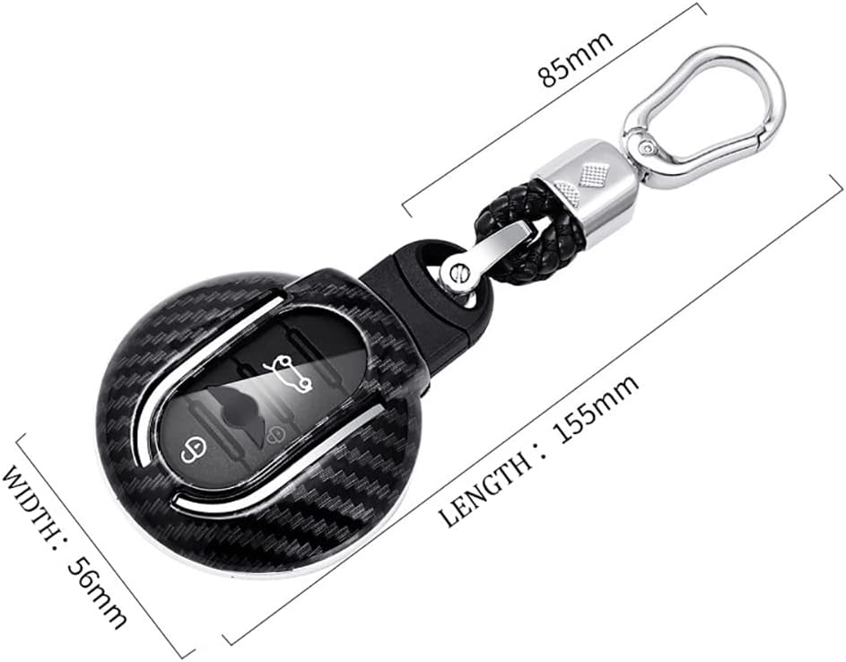 HIBEYO TPU Key Fob Cover with Keychains for BMW Mini COOPERS ONE JCW F56 F55 F54 F57 F60 R55 R56 R57 R58 R59 R60 S Roadster