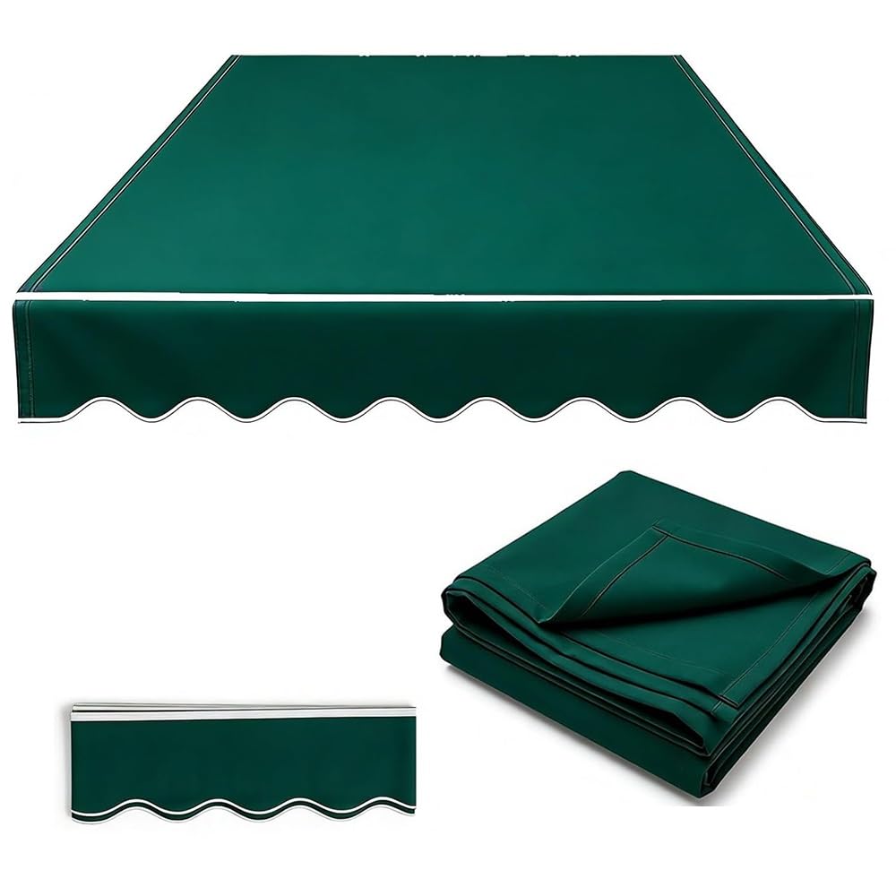 Auvent rétractable extérieur vert 3,7x2,4 m avec bâche de rechange de jardin