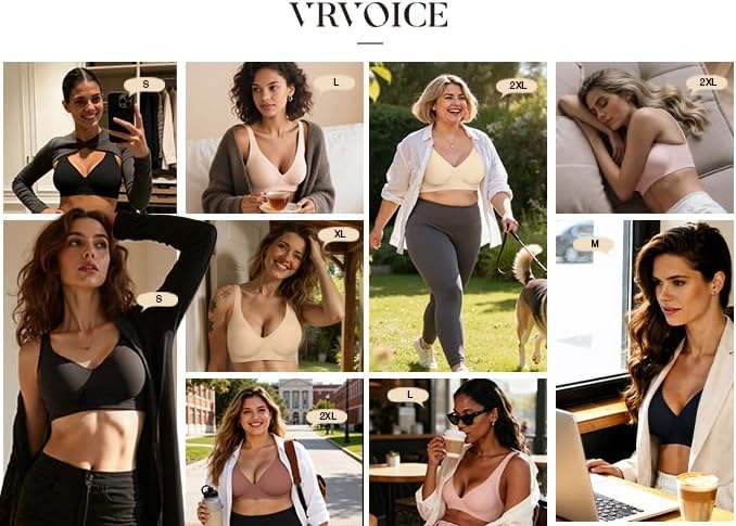 Deep V Wireless Jelly Bras for Women Push Up Bralette Seamless No Underwire Support T-Shirt Comfort Plunge Full Coverage - Image 7