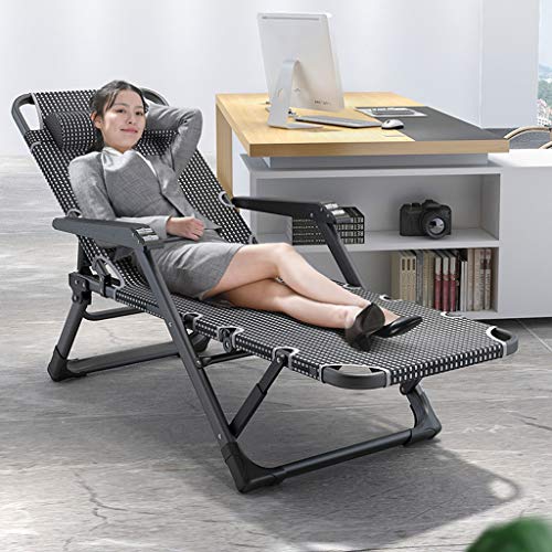 Chaise de camping inclinable et pliante avec coussin confort