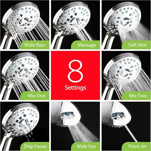 2639M-2649M-2659M-2669M-2739M-2749M-2759M AquaCare High Pressure 8-mode Handheld Shower Head - Image 5