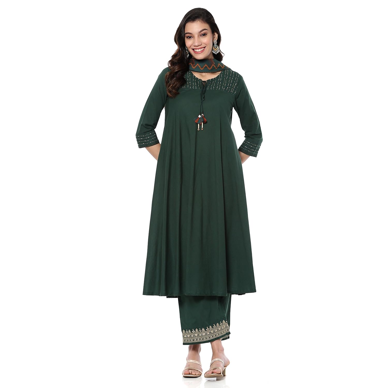 biba Women's Cotton Solid Relaxed Kurta-picture-11