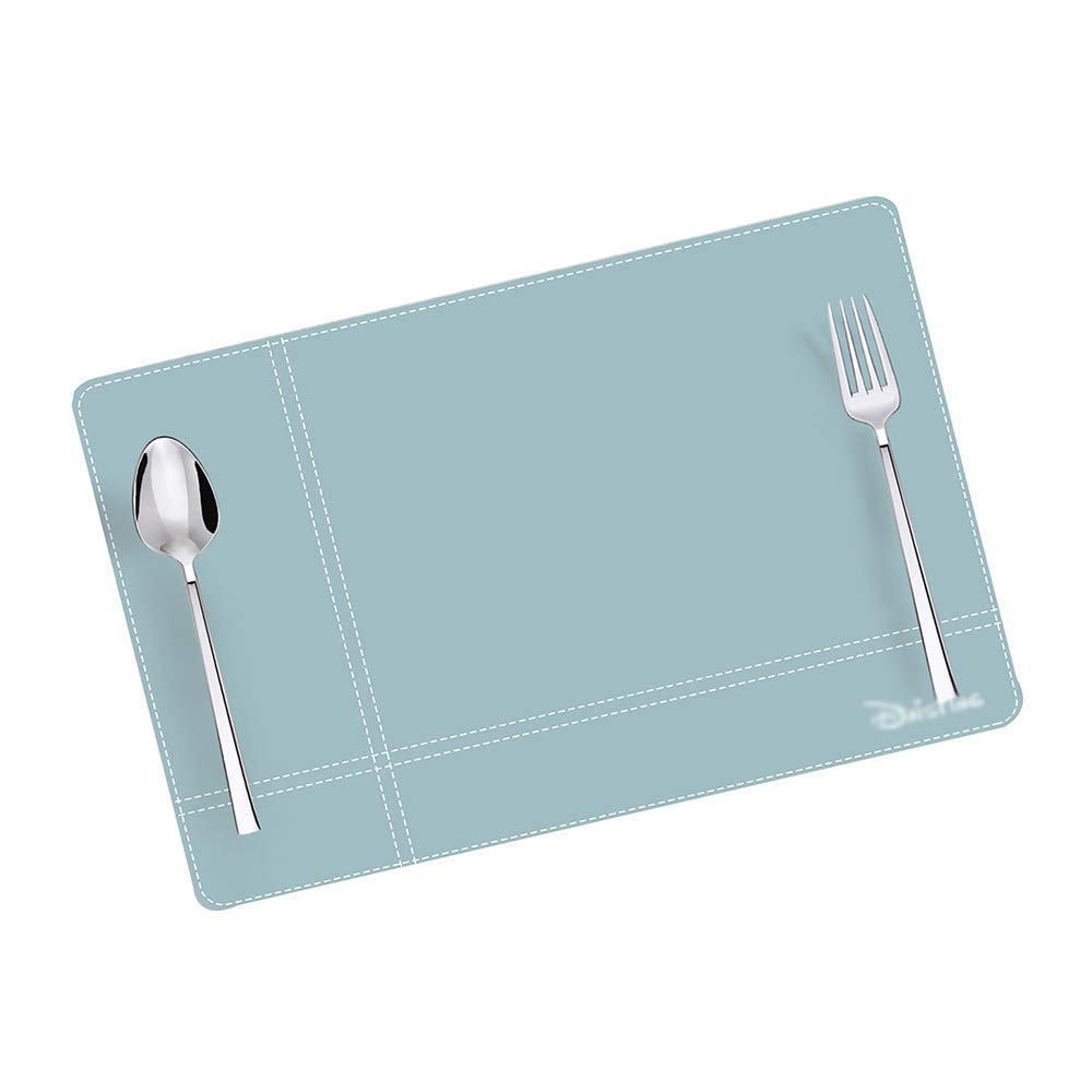 Napperon de Table en Cuir PU Classique de Style Nordique résistant à l'huile, imperméable et Durable, Isolation antidérapante, Multicolore, Maison, Cuisine, Salle à Manger, Marron foncé (Bleu Clair)