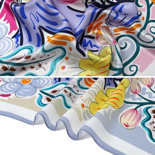 STARWHISPER 100% Real Mulberry Silk Scarf -21''x 21''-Lightweight Small Square Neckerchief Hair Scarf for Sleeping4