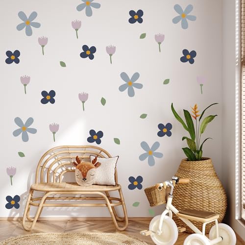 Vinilos decorativos de flores Boho para pared 6 hojas miniatura 3