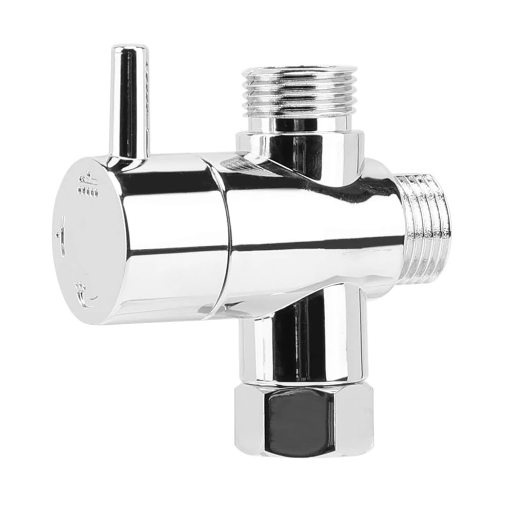 Inverseur douche chrome et adaptateur en T pour pommeau de douche à main