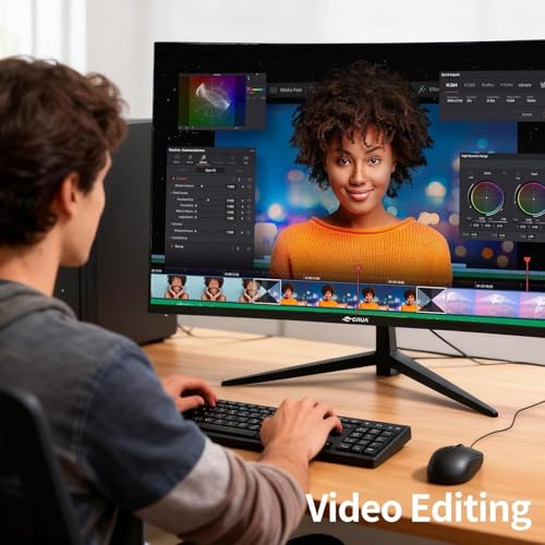 CRUA 32 Inch 4K Curved Monitor, 3000R VA Panel, UHD 3840x2160 with HDR10, Adaptive Sync, 100% sRGB, Eye Care Display for Gaming, Work & Entertainment – HDMI & DP - Image 5