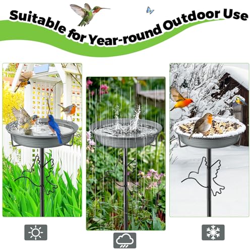 Bain d'oiseaux de jardin 92 cm pour attirer et nourrir les oiseaux sans risque