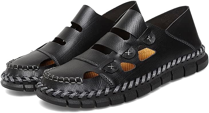 Men's Sliders Slides Sandals Out Beach fisherman Shoes Leather Slip On Low-top