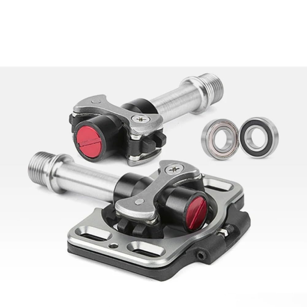 1 Set Lollipop Road Bike Pedals Durable Bike Cleats Three-Hole Cycling Shoes Cleats Shaft Lightweight Titanium Sprint Special Bicycle Pedal Clip Indoor Bike Pedal Cleat Set (red steel shaft) Sports